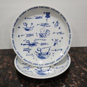 Vintage Japan Whimsical Salad Plates